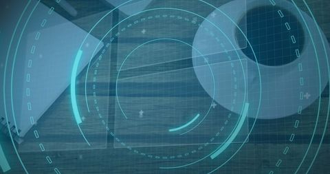 Futuristic digital interface concept 5g technology on desk