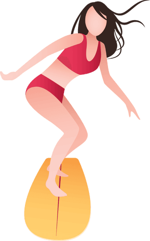 Transparent Icon of Woman Surfing on Surfboard in Summer Beach Leisure - Download Free Stock Videos Pikwizard.com