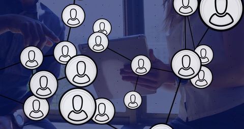 Digital networking concept with social media icons