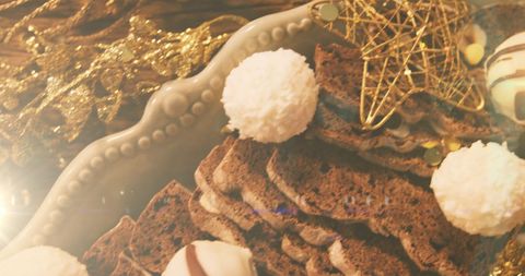 Festive Christmas Sweets and Decorations on Wooden Table - Download Free Stock Images Pikwizard.com