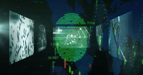 Fingerprint Authentication Over Digital Screens and Data Streams - Download Free Stock Images Pikwizard.com
