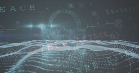 Digital Landscape Featuring Cyberattack Notification and Digital Wave - Download Free Stock Images Pikwizard.com