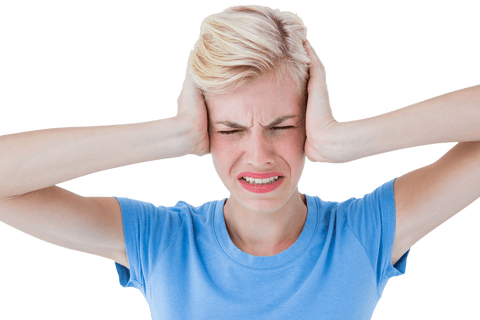 Transparent Frustrated Woman Holding Head in Hands Expression - Download Free Stock Videos Pikwizard.com