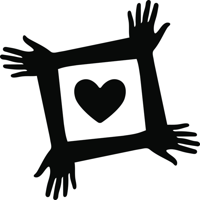 Abstract Transparent Frame with Black Hands and Heart - Download Free Stock Videos Pikwizard.com