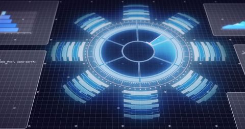 Digital Interface with Data Scanning on Grid Background - Download Free Stock Images Pikwizard.com