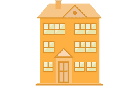 transparent front view orange building illustration, isolated architecture concept - Download Free Stock Videos Pikwizard.com