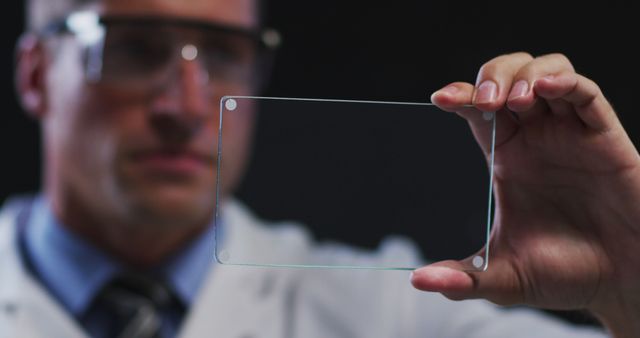 Scientist Examining Transparent Glass Plate - Download Free Stock Images Pikwizard.com