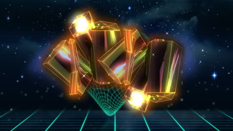 Futuristic Neon 3D Geometric Shapes