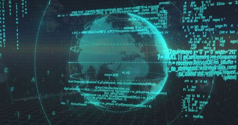 Global Data Streaming with Digital World and Coding Overlay - Download Free Stock Images Pikwizard.com