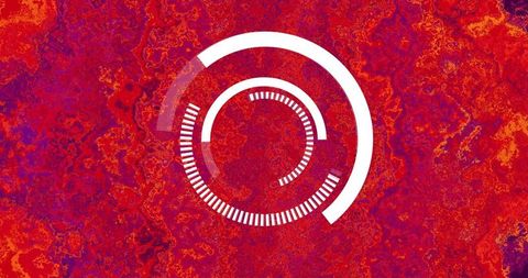Abstract circular progress indicator on vibrant red background