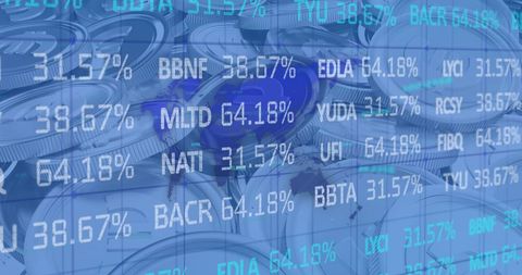 digital finance display on euro coins background - Download Free Stock Images Pikwizard.com