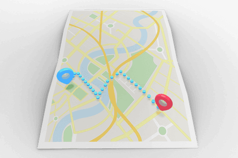 Transparent Map Graphic with Red and Blue Navigation Markers - Download Free Stock Videos Pikwizard.com