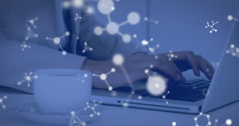 Futuristic Biotechnology Digital Interface with Molecules