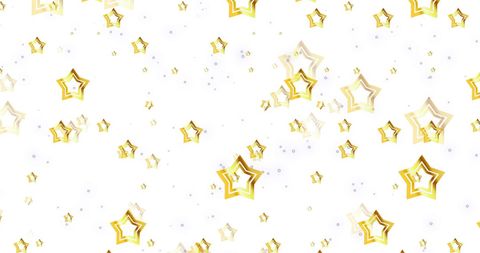 Falling Golden Stars on Bright White Background