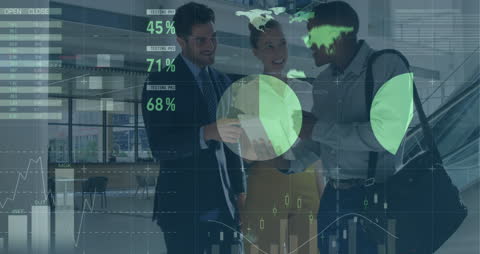 Business Team Analyzing Global Financial Data