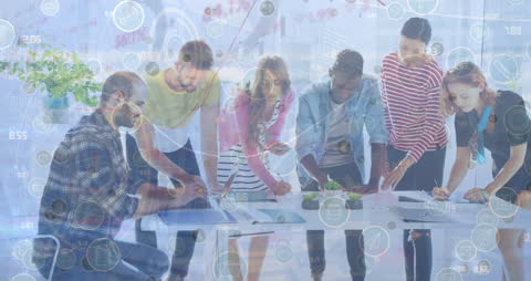 Innovative Business Team Collaborating with Digital Analytics