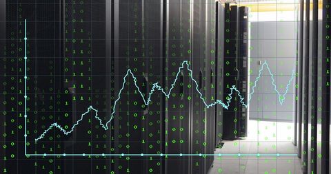 digital financial graph overlay on data center servers - Download Free Stock Images Pikwizard.com