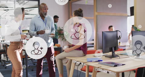 Diverse Office Team Engaged in Collaborative Discussion