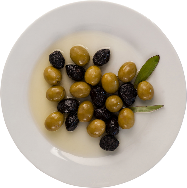 Close Up of Green and Black Olives with Oil on Transparent Plate - Download Free Stock Videos Pikwizard.com