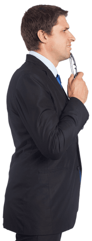 determined businessman in profile with suit on transparent background - Download Free Stock Videos Pikwizard.com