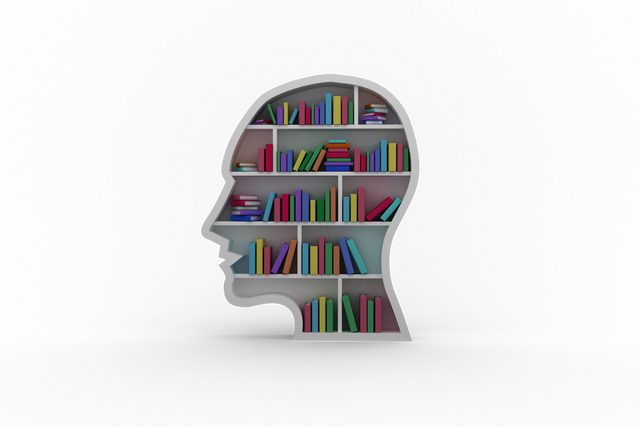 Transparent Books Arranged in Human Head Shaped Shelf - Download Free Stock Videos Pikwizard.com