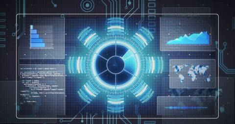 Futuristic Data Visualization and Network Security Interface - Download Free Stock Images Pikwizard.com