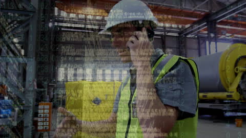 Engineer Connecting Industrial Work with Digital Data Platforms