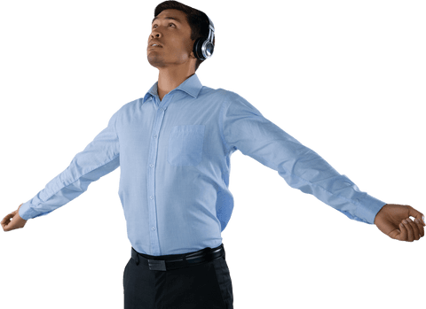 Businessman in Peaceful Moment Listening to Music with Transparent Background - Download Free Stock Videos Pikwizard.com