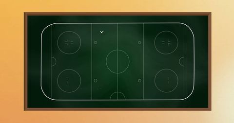 Ice Hockey Strategy Chalkboard Concept Art