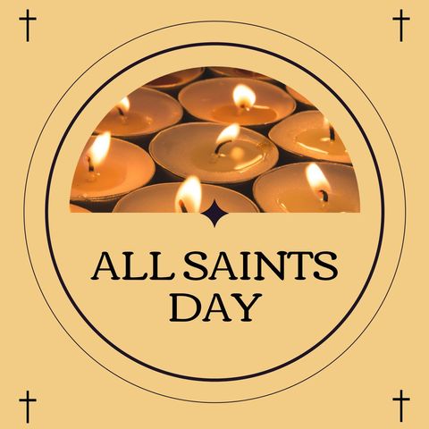 All Saints Day Celebration with Lit Candles and Crosses - Download Free Stock Templates Pikwizard.com