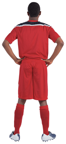 Transparent Football Player in Red Kit Standing