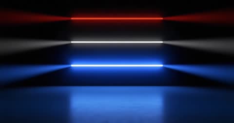 Vibrant Neon Bars Projecting Multicolored Beams in Dark Room