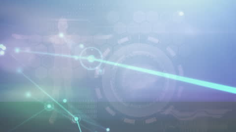 Futuristic Digital Interface with Abstract Blue Technology Background