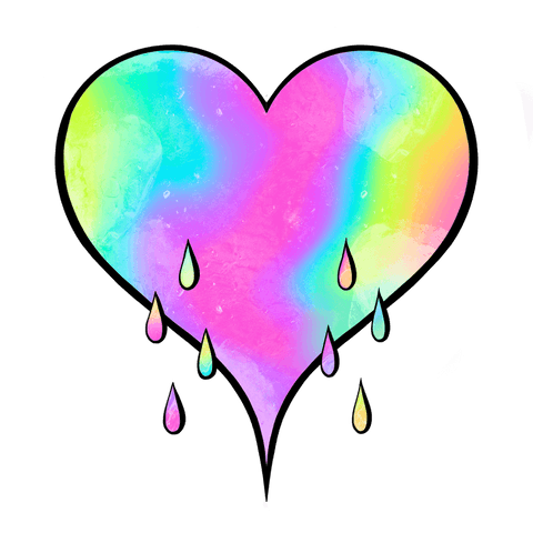 vibrant watercolor heart with dripping pastel rainbow on transparent - Download Free Stock Videos Pikwizard.com