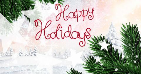 Charming Winter Wonderland with Happy Holidays Wishes