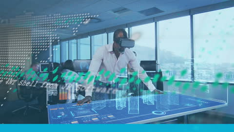 Businessman Using Futuristic Augmented Reality Interface