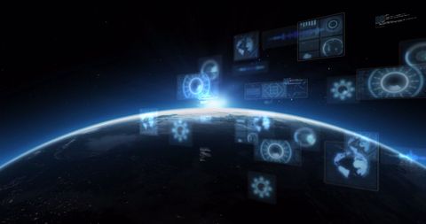 Global Network Connection with Digital Data Processing Interface - Download Free Stock Images Pikwizard.com