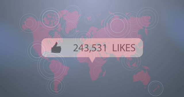 Global Social Media Influence with World Map in Pink Tones - Download Free Stock Images Pikwizard.com