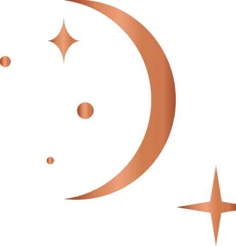 rose gold crescent moon with geometric stars on transparent background - Download Free Stock Videos Pikwizard.com