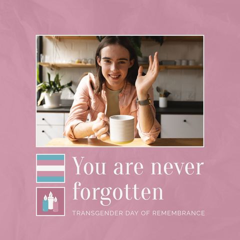 Transgender Day of Remembrance with Smiling Non-Binary Person - Download Free Stock Templates Pikwizard.com