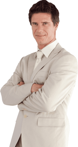 Confident Businessman Smiling Transparent Background
