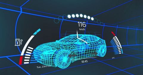 Futuristic Digital Interface with Car Dashboard Elements - Download Free Stock Images Pikwizard.com