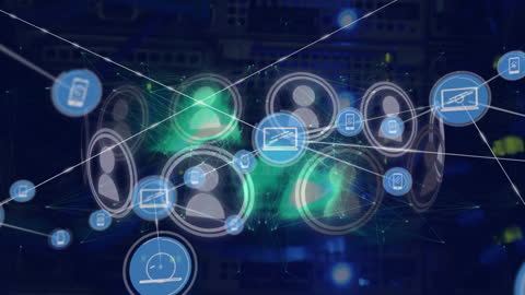 Futuristic Global Network Technology with Nodes and Connections