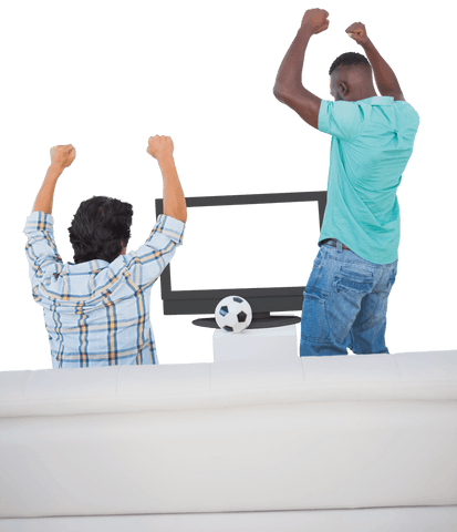 transparent joyful fans celebrating football victory at home - Download Free Stock Videos Pikwizard.com