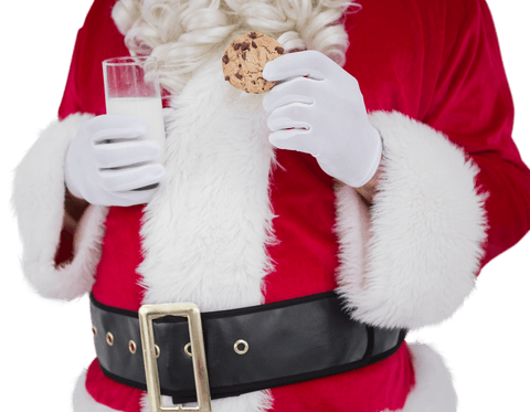 santa claus enjoying milk and cookie delight transparent - Download Free Stock Videos Pikwizard.com