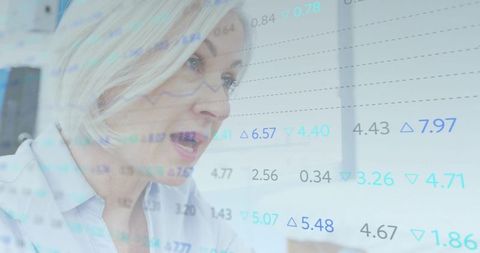 Senior financial analyst reviewing stock market trends