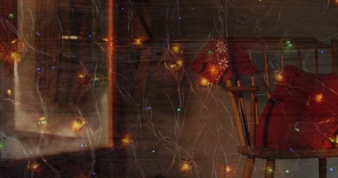 Cozy Rustic Interior with Festive Christmas Lights - Download Free Stock Images Pikwizard.com