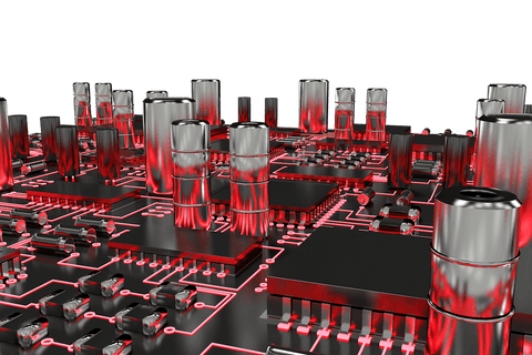 transparent view of circuit board with red elements - Download Free Stock Videos Pikwizard.com