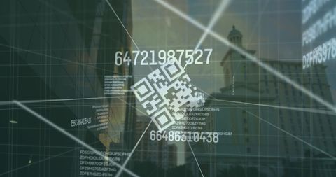 Data Encryption Concept with QR Code Over Urban Skyline - Download Free Stock Images Pikwizard.com