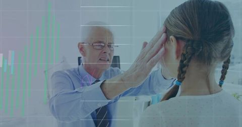 Pediatrician conducting diagnostic examination on young girl